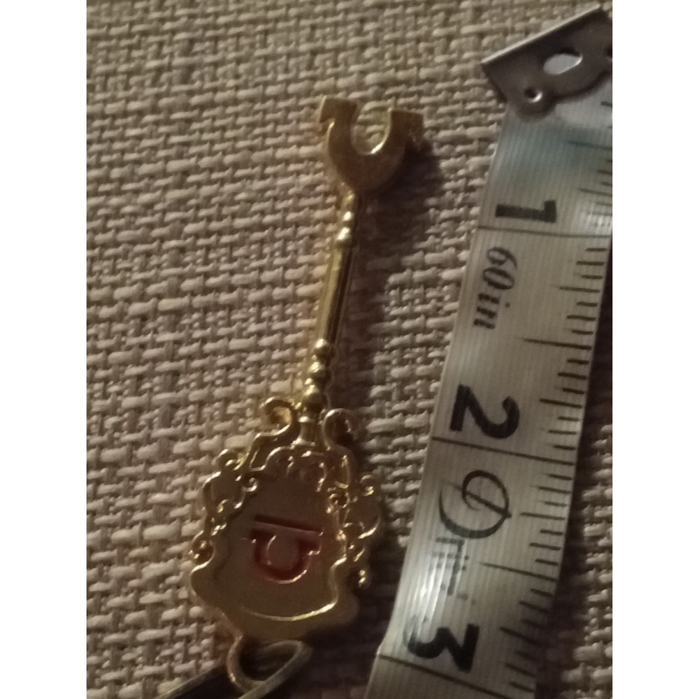 Gold Tone Libra Zodiac Key Charm Pendant Necklace